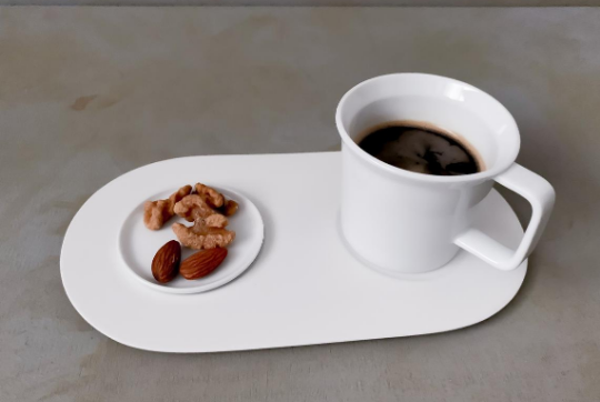 1616 / arita japan  S&B Platter For Milk & Sugar Set White W220×D120×H5mm