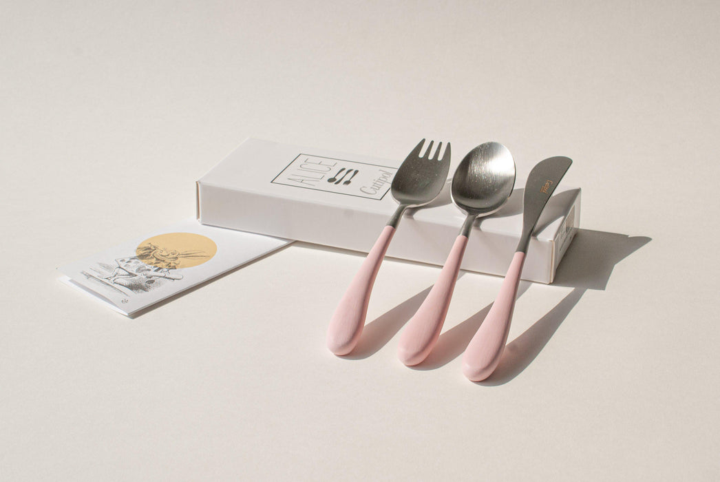 クチポール アリス マットシルバー ピンク スプーン Cutipol ALICE