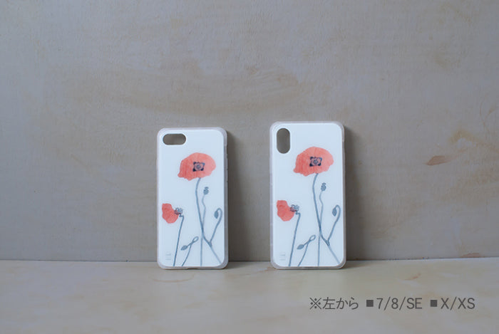【iPhone7/8/SE ブラック 半透明】ILOILO うつわ好きのためのスマホケース #2 長戸製陶所 芥子